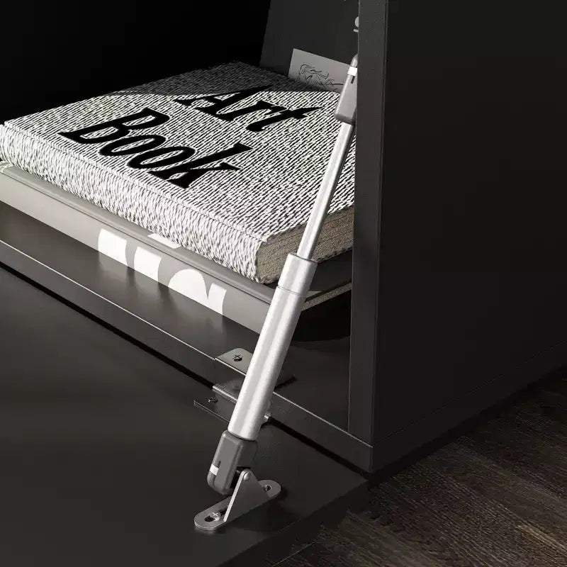 Meuble TV Famapy géométrique noir - motif, pour téléviseurs de 78 pouces, centre de divertissement moderne avec portes relevables, armoires de rangement pour votre salon