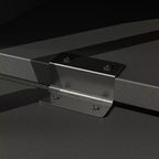 Meuble TV Famapy géométrique noir - motif, pour téléviseurs de 78 pouces, centre de divertissement moderne avec portes relevables, armoires de rangement pour votre salon