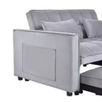 PexFix Canapé convertible 3 en 1, canapé-lit extractible, dossier réglable, velours, avec oreillers pour salon, appartement, gris