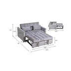 PexFix Canapé convertible 3 en 1, canapé-lit extractible, dossier réglable, velours, avec oreillers pour salon, appartement, gris