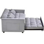 PexFix Canapé convertible 3 en 1, canapé-lit extractible, dossier réglable, velours, avec oreillers pour salon, appartement, gris