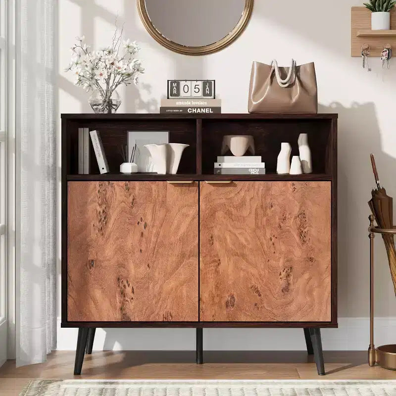 Buffet de 80 cm - Buffet/Bahut avec Tiroirs, Étagères et Portes, Meuble de Rangement pour Cafetière et Compatible avec les Robots Aspirateurs