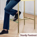 Tabourets de Bar Lot de 2, Tabourets de Bar de Cuisine avec Repose-Pieds, Chaises de Bar Rembourrées de 65 cm avec Dossier, 2 Tabourets de Bar Hauteur Comptoir pour Bar de Comptoir