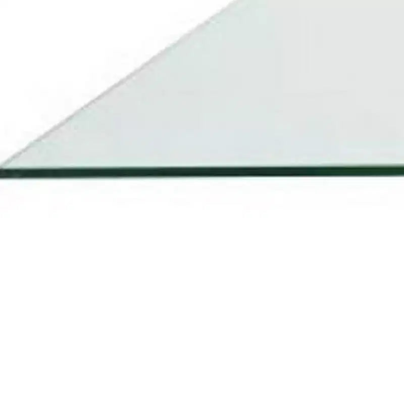 Table de salle à manger carrée HomeRoots 60 avec plateau en verre transparent et or et piètement en métal en croix