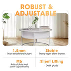 Table basse avec plateau relevable et rangement caché, table centrale ronde pour salon