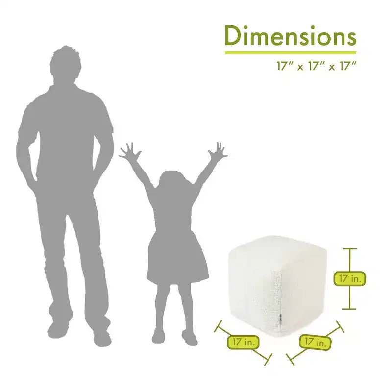 Majestic Home Goods,Pouf Cube Crème