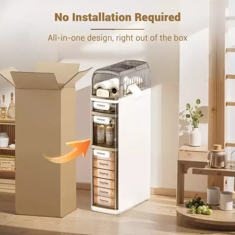 Meuble de rangement de salle de bain fin à 3 niveaux, Armoire à papier toilette verticale peu encombrante, Organisateur de salle de bain sur pied, Meuble de rangement pour petits espaces