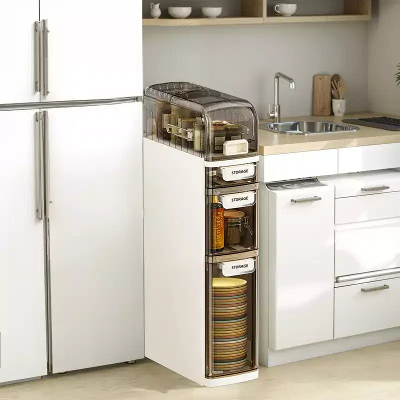 Meuble de rangement de salle de bain fin à 3 niveaux, Armoire à papier toilette verticale peu encombrante, Organisateur de salle de bain sur pied, Meuble de rangement pour petits espaces