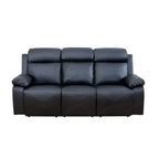 Canapé inclinable MAYEERTY, fauteuil inclinable 3 places en cuir respirant avec table basse réversible pour salon, noir