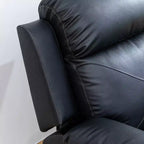 Canapé inclinable MAYEERTY, fauteuil inclinable 3 places en cuir respirant avec table basse réversible pour salon, noir