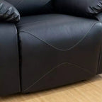 Canapé inclinable MAYEERTY, fauteuil inclinable 3 places en cuir respirant avec table basse réversible pour salon, noir