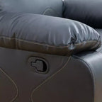 Canapé inclinable MAYEERTY, fauteuil inclinable 3 places en cuir respirant avec table basse réversible pour salon, noir