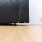 Canapé inclinable MAYEERTY, fauteuil inclinable 3 places en cuir respirant avec table basse réversible pour salon, noir