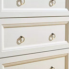 Commode Console de Style Ferme Okak avec Tiroirs, Commode de Chambre à Coucher, Commode en Bois avec Poignée Anneau Rétro