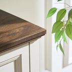 Commode Console de Style Ferme Okak avec Tiroirs, Commode de Chambre à Coucher, Commode en Bois avec Poignée Anneau Rétro