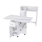 Table Pliante Multifonctionnelle Okak 37.4IN avec Rangement pour 4 Personnes, Table à Manger avec Roues, Table de Cuisine pour Salle à Manger, Salon