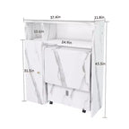 Table Pliante Multifonctionnelle Okak 37.4IN avec Rangement pour 4 Personnes, Table à Manger avec Roues, Table de Cuisine pour Salle à Manger, Salon