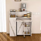 Table Pliante Multifonctionnelle Okak 37.4IN avec Rangement pour 4 Personnes, Table à Manger avec Roues, Table de Cuisine pour Salle à Manger, Salon