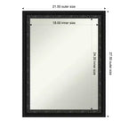 Miroir mural de salle de bain Amanti Art Downton noir, encadré de bois, sans biseau