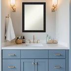 Miroir mural de salle de bain Amanti Art Downton noir, encadré de bois, sans biseau