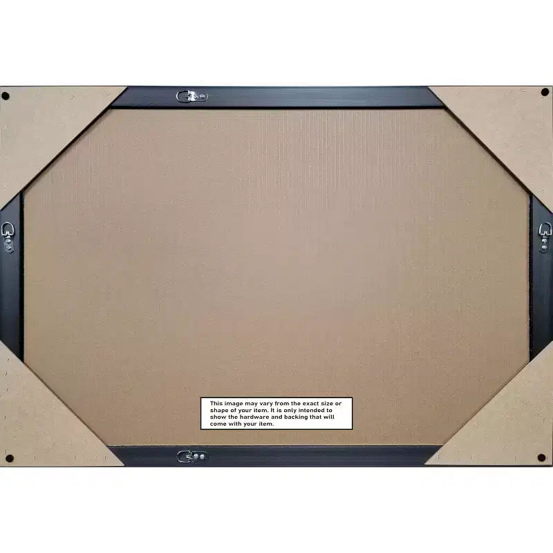 Miroir mural de salle de bain Amanti Art Downton noir, encadré de bois, sans biseau