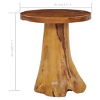 vidaXL Table basse ronde avec pied unique en racine de teck massif – Plateau fait main, meuble durable et polyvalent