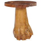 vidaXL Table basse ronde avec pied unique en racine de teck massif – Plateau fait main, meuble durable et polyvalent
