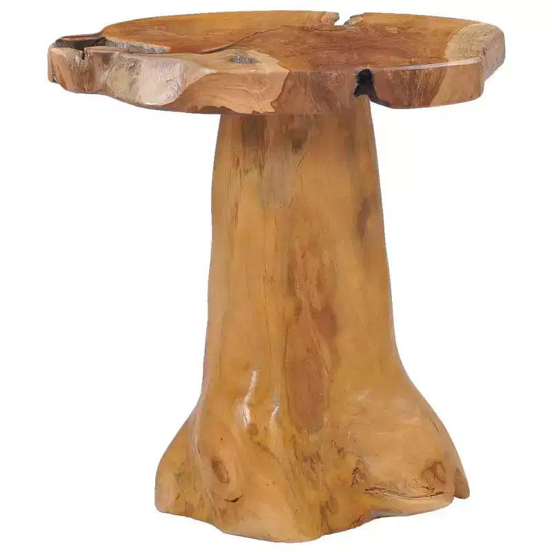 vidaXL Table basse ronde avec pied unique en racine de teck massif – Plateau fait main, meuble durable et polyvalent