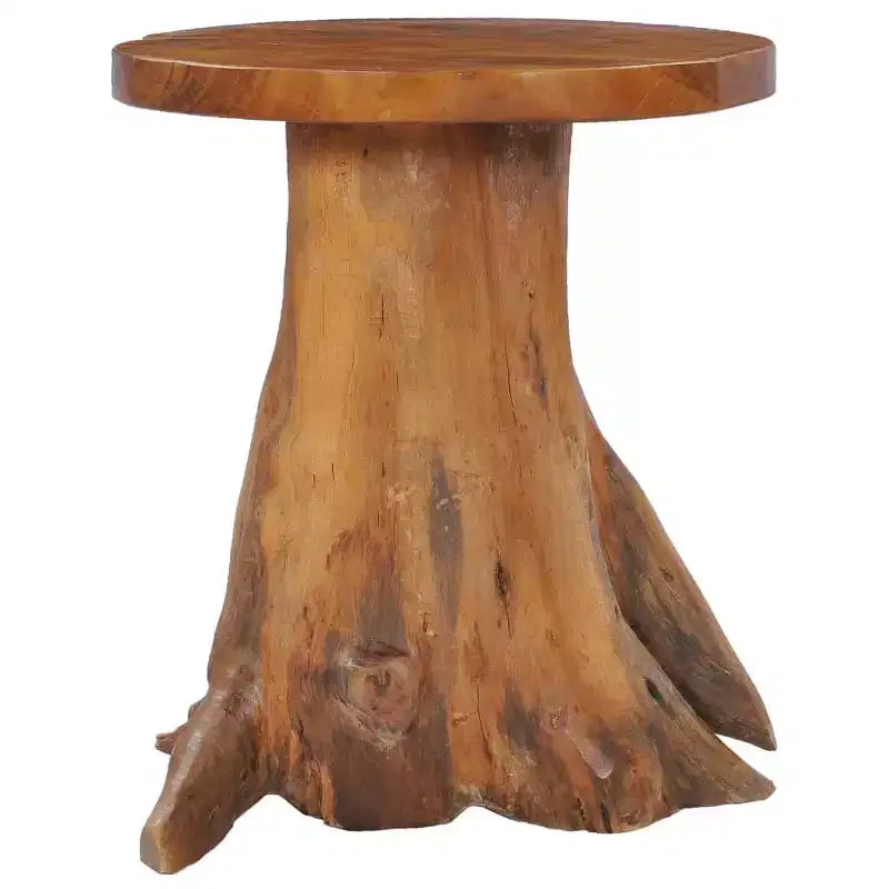 vidaXL Table basse ronde avec pied unique en racine de teck massif – Plateau fait main, meuble durable et polyvalent