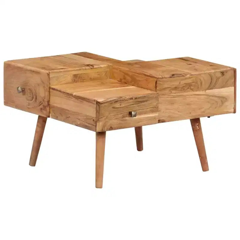 vidaXL Table basse 70x60x42 cm Bois d'acacia massif et bois d'ingénierie