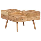 vidaXL Table basse 70x60x42 cm Bois d'acacia massif et bois d'ingénierie