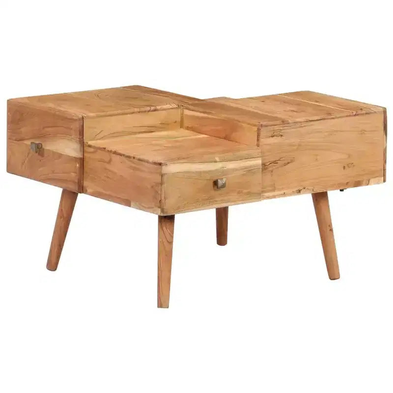 vidaXL Table basse 70x60x42 cm Bois d'acacia massif et bois d'ingénierie