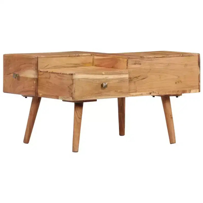 vidaXL Table basse 70x60x42 cm Bois d'acacia massif et bois d'ingénierie