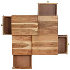 vidaXL Table basse 70x60x42 cm Bois d'acacia massif et bois d'ingénierie