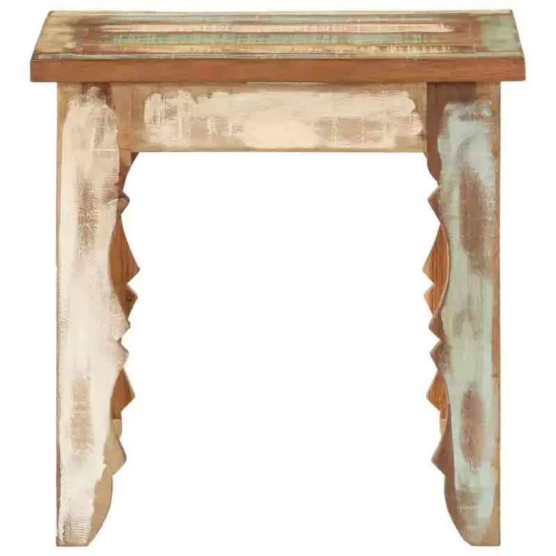 vidaXL Table basse carrée en bois de récupération massif - Finition antique, pièce d'appoint faite à la main pour salon, salle de détente, bibliothèque