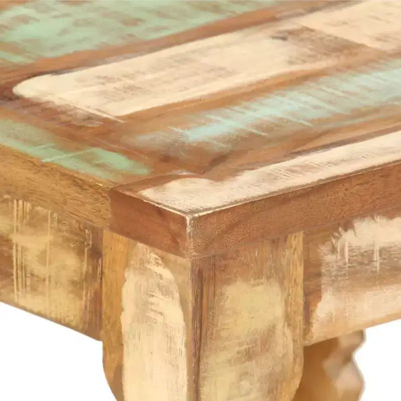 vidaXL Table basse carrée en bois de récupération massif - Finition antique, pièce d'appoint faite à la main pour salon, salle de détente, bibliothèque