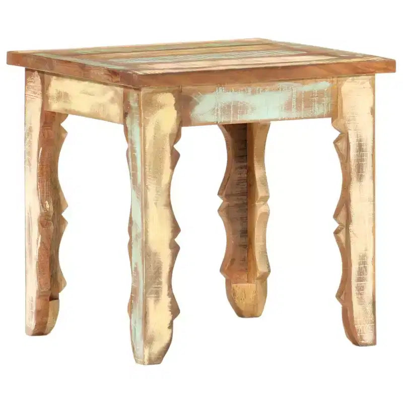 vidaXL Table basse carrée en bois de récupération massif - Finition antique, pièce d'appoint faite à la main pour salon, salle de détente, bibliothèque