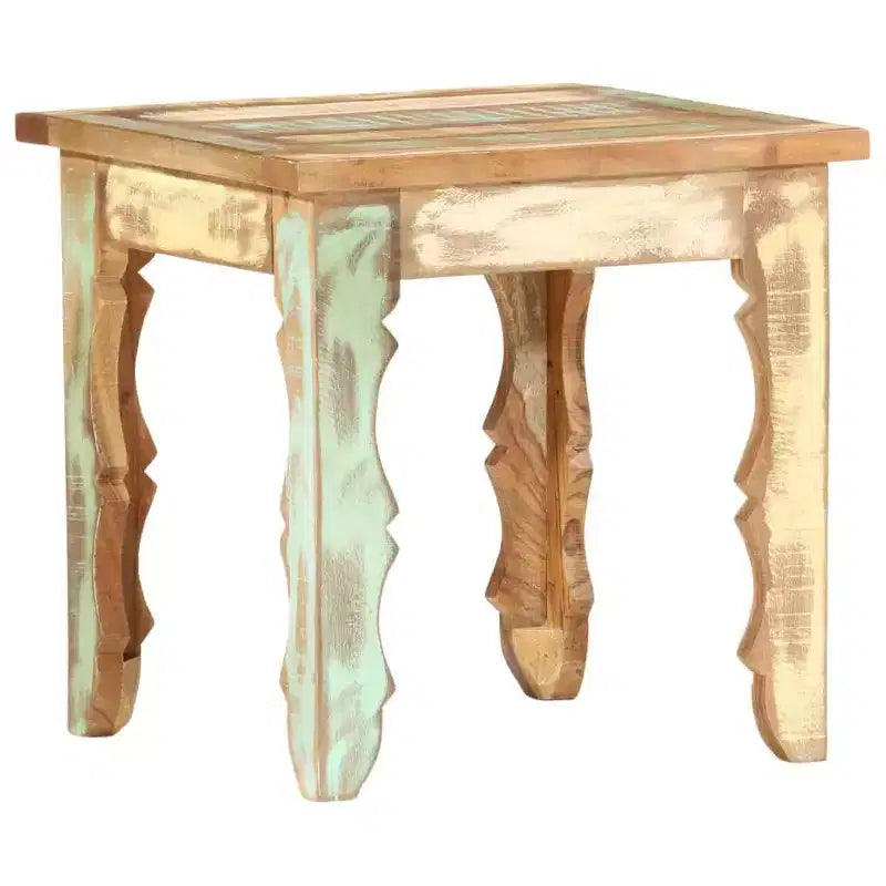 vidaXL Table basse carrée en bois de récupération massif - Finition antique, pièce d'appoint faite à la main pour salon, salle de détente, bibliothèque