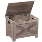 Banc de rangement avec couvercle relevable, Coffre de rangement en bois pour entrée et chambre à coucher