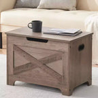 Banc de rangement avec couvercle relevable, Coffre de rangement en bois pour entrée et chambre à coucher