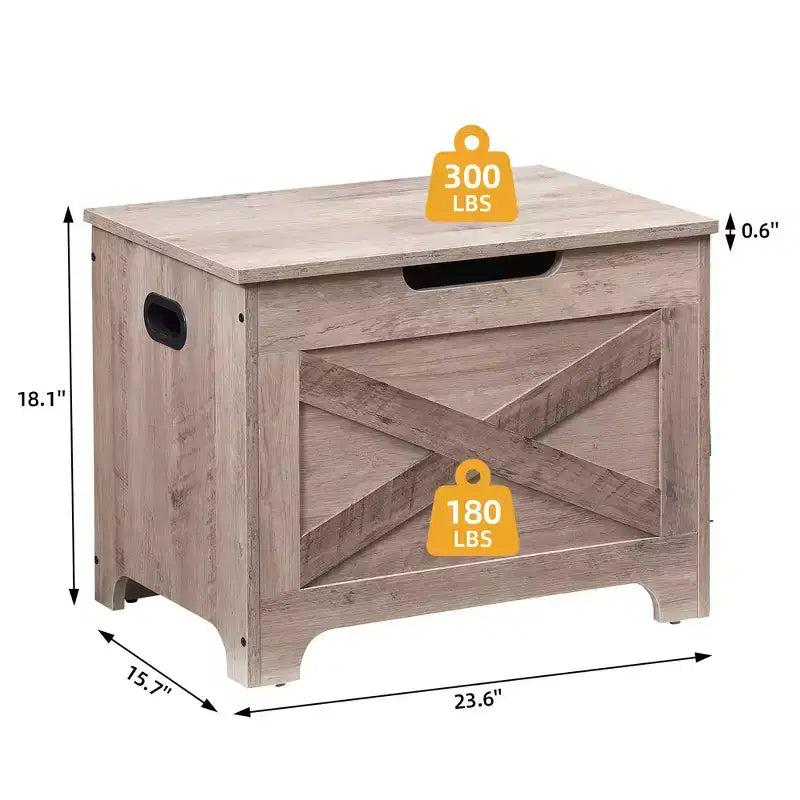 Banc de rangement avec couvercle relevable, Coffre de rangement en bois pour entrée et chambre à coucher