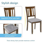 GDFStudio Kimura Ensemble de 5 Chaises de Salle à Manger Rembourrées en Bois d'Acacia Rustique avec Table à Manger Carrée