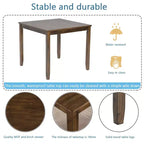 GDFStudio Kimura Ensemble de 5 Chaises de Salle à Manger Rembourrées en Bois d'Acacia Rustique avec Table à Manger Carrée