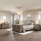 Meuble de rangement blanc style ferme avec 6 tiroirs, commode meuble TV avec poignées vintage, bois large pour chambre, salon, couloir