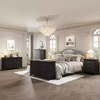 Meuble de rangement blanc style ferme avec 6 tiroirs, commode meuble TV avec poignées vintage, bois large pour chambre, salon, couloir