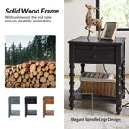 Table d'appoint haute Esther 26 po avec prises de chargement intégrées, ensemble de 2 | ARTFUL LIVING DESIGNS