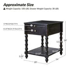 Table d'appoint haute Esther 26 po avec prises de chargement intégrées, ensemble de 2 | ARTFUL LIVING DESIGNS