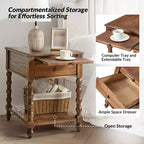 Table d'appoint haute Esther 26 po avec prises de chargement intégrées, ensemble de 2 | ARTFUL LIVING DESIGNS