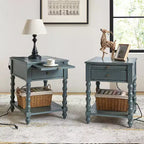 Table d'appoint haute Esther 26 po avec prises de chargement intégrées, ensemble de 2 | ARTFUL LIVING DESIGNS