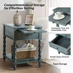 Table d'appoint haute Esther 26 po avec prises de chargement intégrées, ensemble de 2 | ARTFUL LIVING DESIGNS